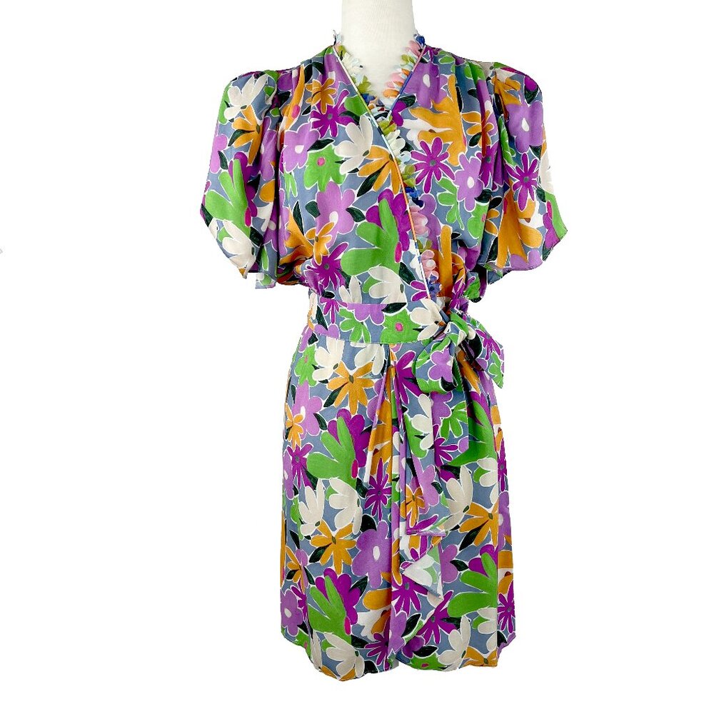 Celia B Liska Wrap Dress Floral Womens M NWT